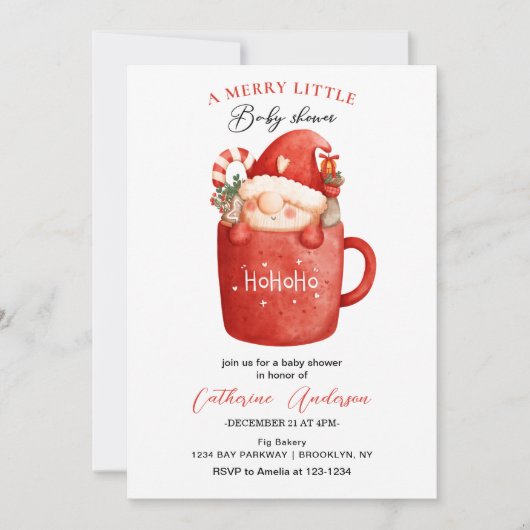 Niedlicher Weihnachtsblitz in einer Tasse Babydusc Einladung (Vorderseite)