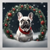 Niedlicher Weihnachtsbold mit Kranz Poster (Vorne)