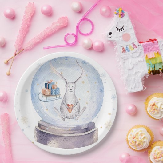 Niedlicher Weihnachtsbold Pappteller (Party)