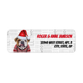 Niedlicher Weihnachtsbollenhund in einer Scarf-Rüc
