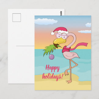 Niedlicher Weihnachtsbramingo am Strand personalis Postkarte