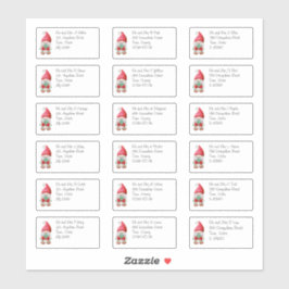 Niedlicher Weihnachtsbummel - Name und Anschrift Aufkleber