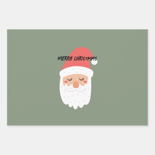 Niedlicher Weihnachtsbund Rot und Grün Geschenkpapier Set (Vorderseite)