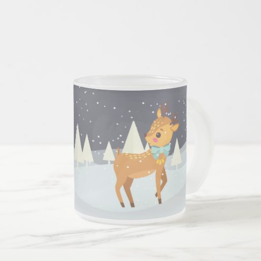 Niedlicher Weihnachtsbunny und Hirsch Niedlich Mattglastasse (VorderseiteRechts)