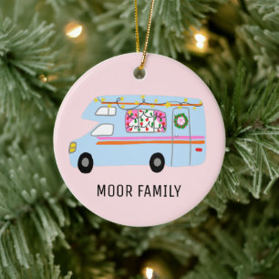 Niedlicher Weihnachtscamper RV Holiday CUSTOM Keramik Ornament