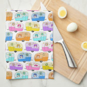 Niedlicher Weihnachtscamper Vintage Anhänger RV Xm Geschirrtuch (Viertel Falte)