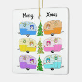 Niedlicher Weihnachtscamper VintageAnhänger RV Xma Keramikornament (Links)