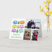 Niedlicher Weihnachtscampingplatz RV CUSTOM 3 FOTO Karte (Gelbe Blume)