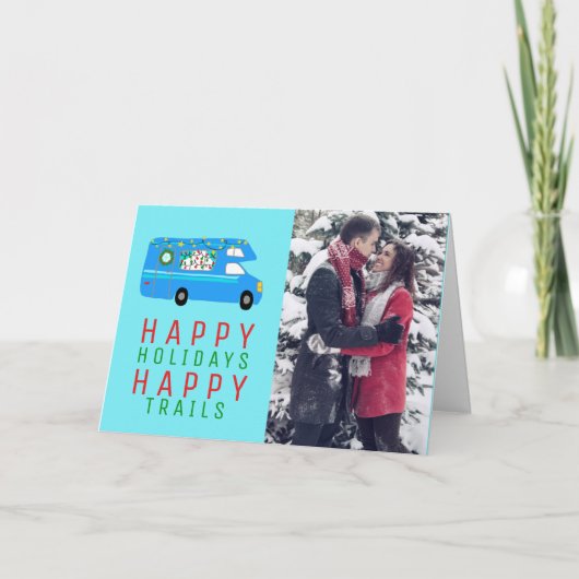 Niedlicher Weihnachtscampingplatz RV CUSTOM FOTO F Karte (Vorderseite)