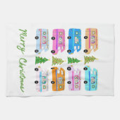 Niedlicher Weihnachtscampingplatz Vintag Motorhome Geschirrtuch (Horizontal)