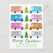 Niedlicher Weihnachtscampingplatz Vintag Motorhome Postkarte (Vorderseite)