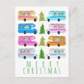 Niedlicher Weihnachtscampingplatz Vintag Motorhome Postkarte (Vorderseite)