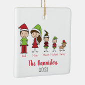 Niedlicher Weihnachtscharakter mit Begleiter Keramikornament (Rechts)