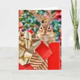 Niedlicher Weihnachtschimunk Feiertagskarte