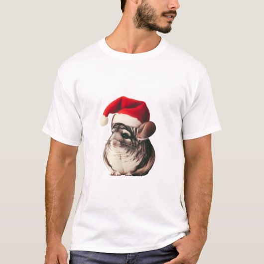 Niedlicher Weihnachtschinchilla T-Shirt (Vorderseite)