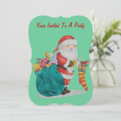 Niedlicher Weihnachtsclaus Einladung (Stehend Vorderseite)
