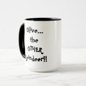 Niedlicher Weihnachtscollie, Olive das ANDERE Ren Tasse (Vorderseite Links)