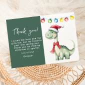 Niedlicher Weihnachtsdinosaurier Dankeskarte