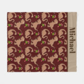 Niedlicher Weihnachtsdinosaurier hinzufügen Namens Fleecedecke (Vorderseite (Horizontal))