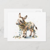 Niedlicher WeihnachtsDonkey im Licht Postkarte (Vorne/Hinten)