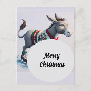 Niedlicher WeihnachtsDonkey Postkarte