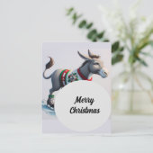 Niedlicher WeihnachtsDonkey Postkarte (Stehend Vorderseite)