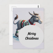 Niedlicher WeihnachtsDonkey Postkarte (Vorne/Hinten)