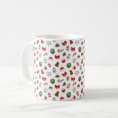 Niedlicher Weihnachtsdoodle Kaffeetasse (Vorderseite Links)