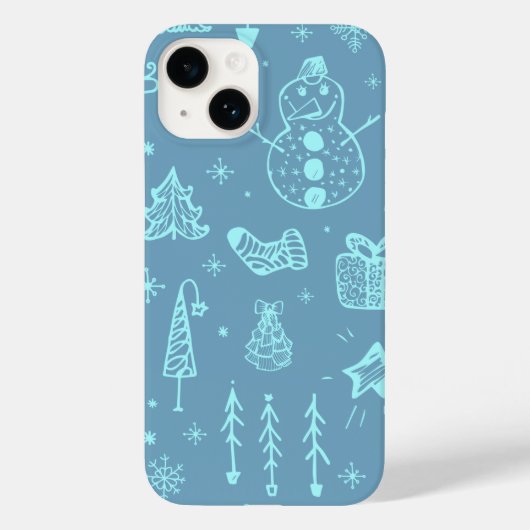 Niedlicher Weihnachtsdoodle Zeichnend Illustration Case-Mate iPhone Hülle (Rückseite)