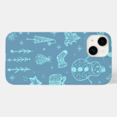 Niedlicher Weihnachtsdoodle Zeichnend Illustration Case-Mate iPhone Hülle (Rückseite (Horizontal))