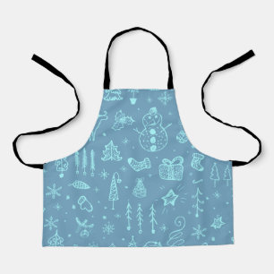 Niedlicher Weihnachtsdoodle Zeichnend Illustration Schürze