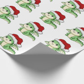 Niedlicher Weihnachtsdrache Geschenkpapier (Ecke)