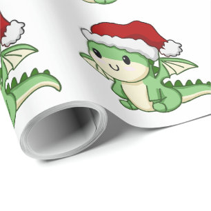 Niedlicher Weihnachtsdrache Geschenkpapier
