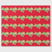 Niedlicher Weihnachtsdrache in Lichtern verpackt Geschenkpapier (Flach)