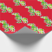 Niedlicher Weihnachtsdrache in Lichtern verpackt Geschenkpapier (Ecke)