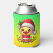 Niedlicher Weihnachtsduck-Cartoon Santa-68362 Dosenkühler (Kanne Rückseite)