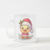 Niedlicher Weihnachtsduck-Cartoon Santa-68362 Mattglastasse (Links)