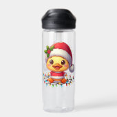 Niedlicher Weihnachtsduck-Cartoon Santa-68362 Trinkflasche