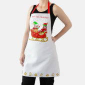 Niedlicher Weihnachtself auf Sleigh mit der Schürz Schürze (InSitu)