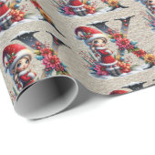 Niedlicher Weihnachtself-Festbrief X Geschenkpapier (Rolleneckpunkt)