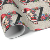 Niedlicher Weihnachtself-Festbrief Z Geschenkpapier (Rolleneckpunkt)