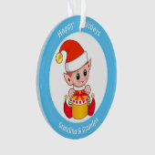 Niedlicher Weihnachtself für Oma & Opa Ornament (Vorderseite)