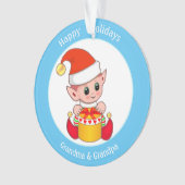 Niedlicher Weihnachtself für Oma & Opa Ornament (Vorderseite)