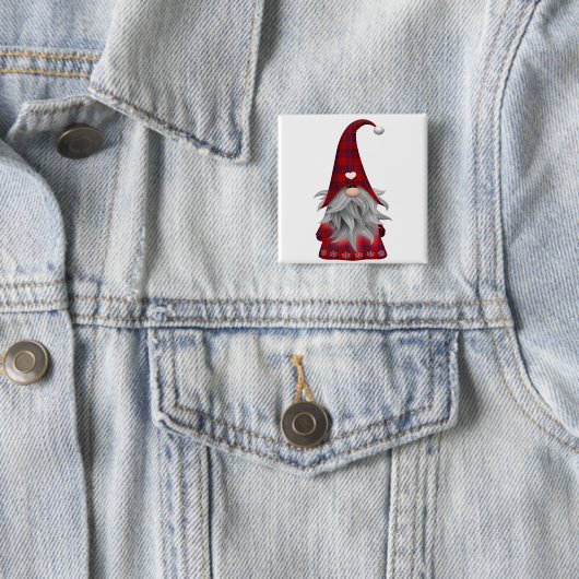 Niedlicher Weihnachtself Gnome Button (Beispiel)