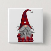 Niedlicher Weihnachtself Gnome Button (Vorderseite)