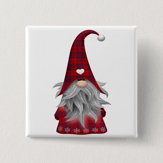 Niedlicher Weihnachtself Gnome Button (Vorderseite)
