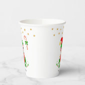 Niedlicher Weihnachtself & Golden Star Confetti Pappbecher (Links)