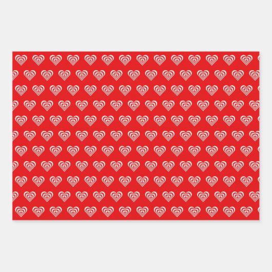 Niedlicher Weihnachtself, Herz & Rot und Weiße Str Geschenkpapier Set (Vorderseite)