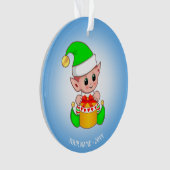 Niedlicher Weihnachtself, Individuelle Name auf Li Ornament (Vorderseite)
