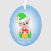 Niedlicher Weihnachtself, Individuelle Name auf Li Ornament (Vorderseite)